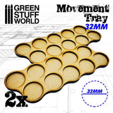 GSW MDF Movement Trays 32mm x10 - Skirmish GSW Hobby Green Stuff World 