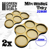 GSW MDF Movement Trays 32mm x5 - Skirmish GSW Hobby Green Stuff World 