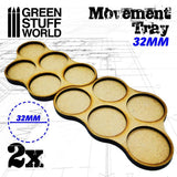 GSW MDF Movement Trays 32mm x5 - Skirmish GSW Hobby Green Stuff World 