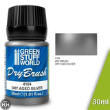 GSW Metallic Dry Brush - DRY AGED SILVER 30 ml Dry brush paint Green Stuff World