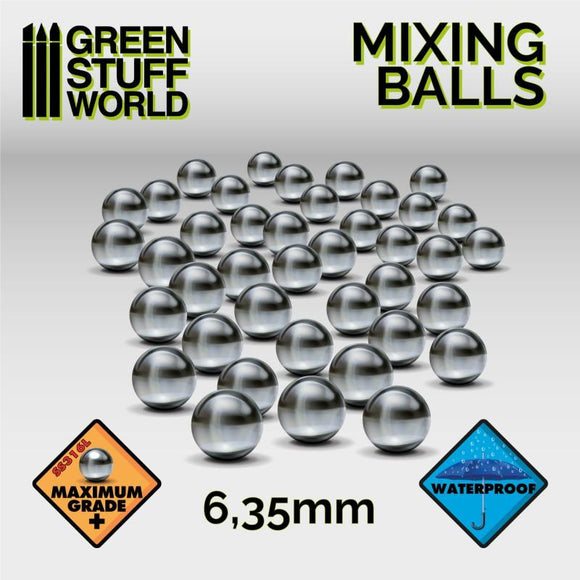 GSW Mixing Paint Steel Bearing Balls in 6.35mm GSW Hobby Green Stuff World 