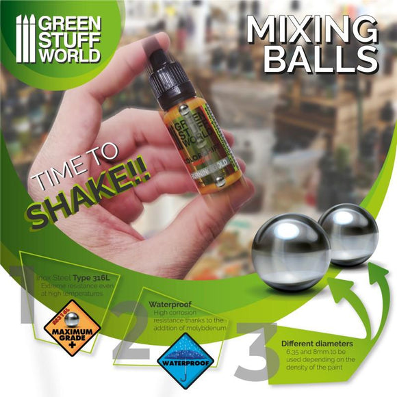 GSW Mixing Paint Steel Bearing Balls in 8mm GSW Hobby Green Stuff World 