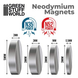 GSW Neodymium Magnets 3x1mm - 50 units (N52) Magnets Green Stuff World 