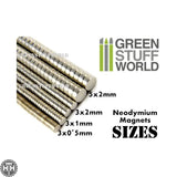 GSW Neodymium Magnets 3x2mm - 50 units (N35) GSW Hobby Green Stuff World 