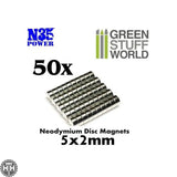GSW Neodymium Magnets 5x2mm - 50 units (N35) GSW Hobby Green Stuff World 