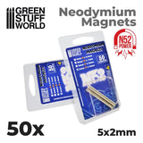 GSW Neodymium Magnets 5x2mm - 50 units (N52) Magnets Green Stuff World 