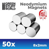 GSW Neodymium Magnets 8x2mm - 50 units (N52) Magnets Green Stuff World 