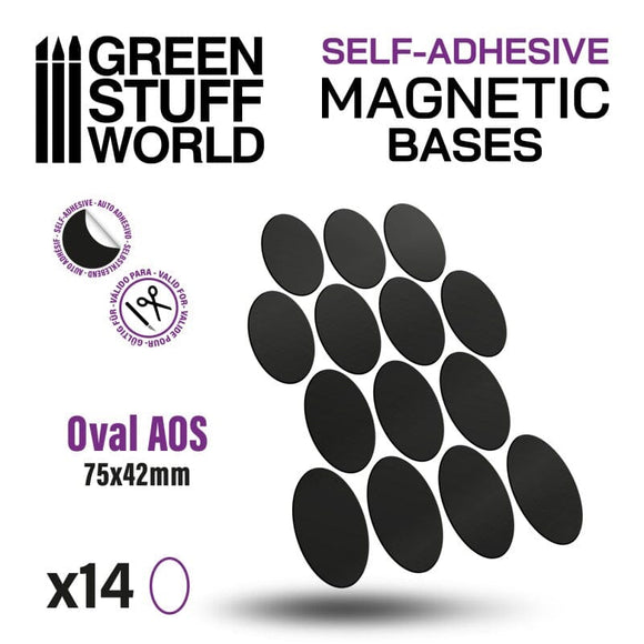 GSW Oval Magnetic Sheet Self Adhesive - 75x42mm Magnetic Sheet Green Stuff World 