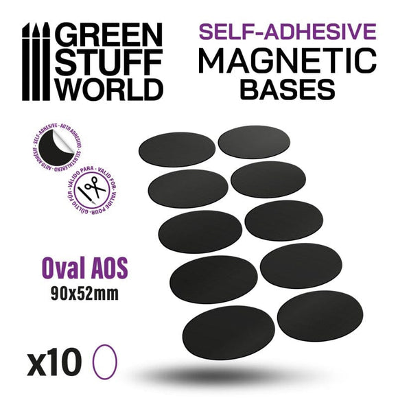 GSW Oval Magnetic Sheet Self Adhesive - 90x52mm Magnetic Sheet Green Stuff World 
