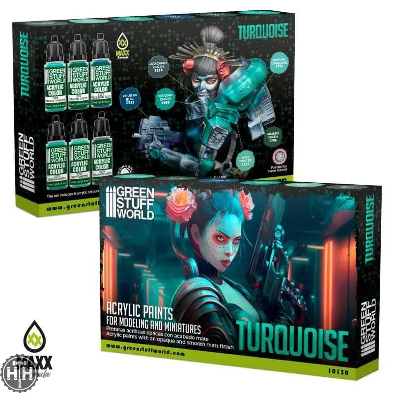 Green Stuff World Metal Filters Interference Acrylic Paint Set – 6 Model Paints