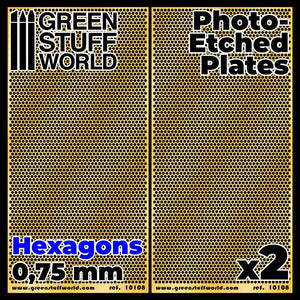 GSW Photo-etched Plates - Medium Hexagons GSW Hobby Green Stuff World 