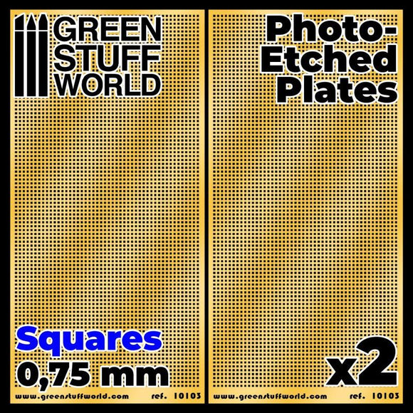 GSW Photo-etched Plates - Medium Squares GSW Hobby Green Stuff World 