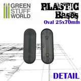 GSW Plastic Bases - Oval Pill 25x70mm BLACK GSW Hobby Green Stuff World 