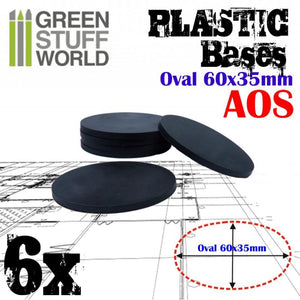 GSW Plastic Bases - Oval Pill 60x35mm AOS GSW Hobby Green Stuff World 