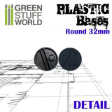 GSW Plastic Bases - Round 32mm BLACK GSW Hobby Green Stuff World 