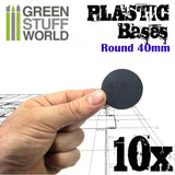 GSW Plastic Bases - Round 40 mm BLACK GSW Hobby Green Stuff World 
