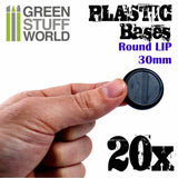 GSW Plastic Bases - Round Lip 30mm GSW Hobby Green Stuff World 