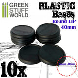 GSW Plastic Bases - Round Lip 40mm GSW Hobby Green Stuff World 