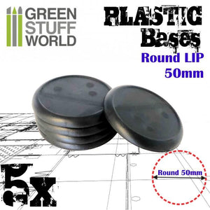 GSW Plastic Bases - Round Lip 50mm GSW Hobby Green Stuff World 