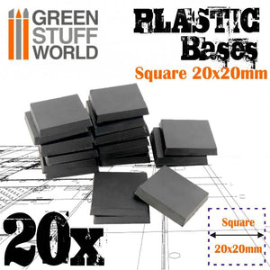 GSW Plastic Square Bases 20x20 mm GSW Hobby Green Stuff World 