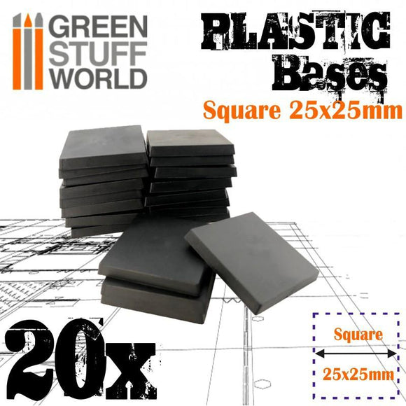 GSW Plastic Square Bases 25x25 mm GSW Hobby Green Stuff World 