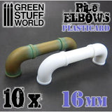 GSW Plasticard Pipe ELBOWS 16mm GSW Hobby Green Stuff World 