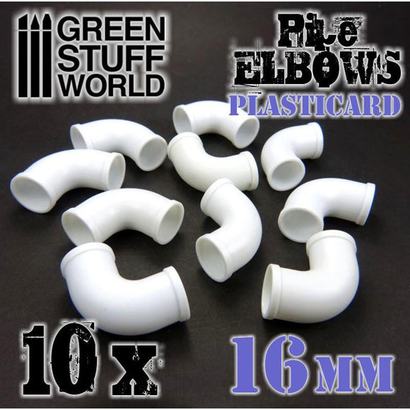 GSW Plasticard Pipe ELBOWS 16mm GSW Hobby Green Stuff World 