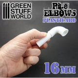 GSW Plasticard Pipe ELBOWS 16mm GSW Hobby Green Stuff World 