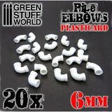 GSW Plasticard Pipe ELBOWS 6mm GSW Hobby Green Stuff World 