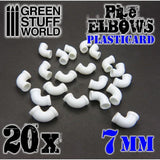 GSW Plasticard Pipe ELBOWS 7mm GSW Hobby Green Stuff World 