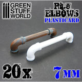 GSW Plasticard Pipe ELBOWS 7mm GSW Hobby Green Stuff World 