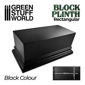 GSW Rectangular Top Display Plinth 12x6cm - Black Plinth Green Stuff World 