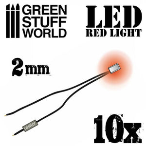 GSW Red LED Lights - 2mm GSW Hobby Green Stuff World 