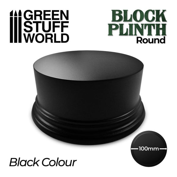 GSW Round Block Plinth 10cm - Black Plinth Green Stuff World 