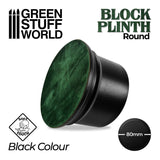 GSW Round Block Plinth 8cm - Black Plinth Green Stuff World 