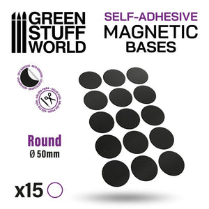 GSW Round Magnetic Sheet Self Adhesive - 50mm Magnetic Sheet Green Stuff World 
