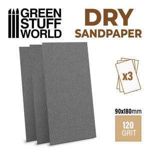 GSW SandPaper 180x90mm - DRY 120 grit Sanding Green Stuff World 