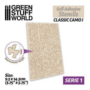 GSW Self-adhesive stencils - Classic Camo 1 Stencils Green Stuff World 
