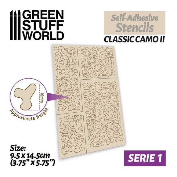 GSW Self-adhesive stencils - Classic Camo 2 Stencils Green Stuff World 