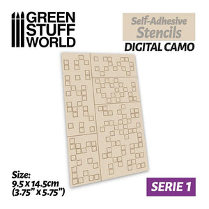 GSW Self-adhesive stencils - Digital Camo Stencils Green Stuff World 