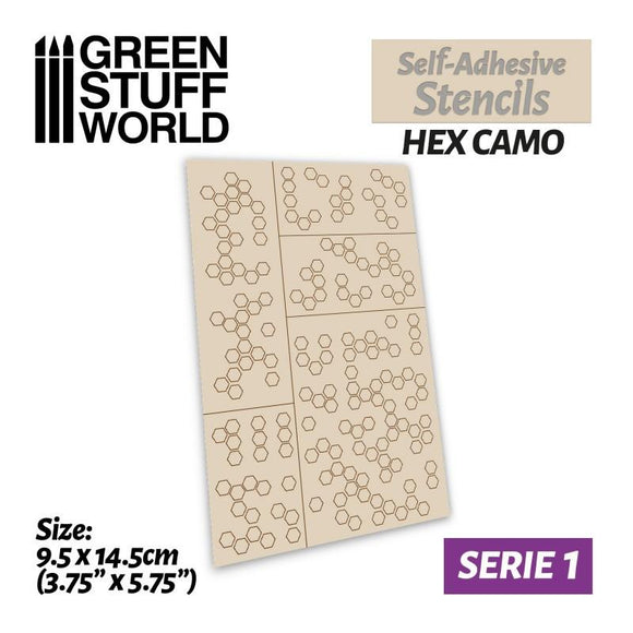 GSW Self-adhesive stencils - Hex Camo Stencils Green Stuff World 