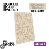 GSW Self-adhesive stencils - Hex Camo Stencils Green Stuff World 