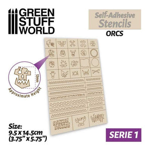 GSW Self-adhesive stencils - Orcs Stencils Green Stuff World 