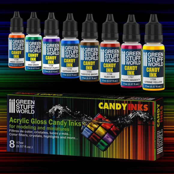 GSW Set x8 Acrylic Candy Ink Paints GSW Hobby Green Stuff World 