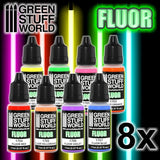 GSW Set x8 Fluor Paints GSW Hobby Green Stuff World 