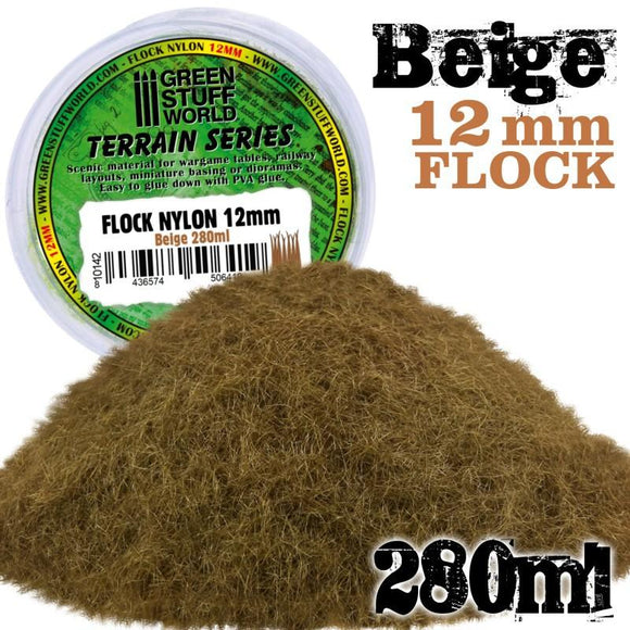 GSW Static Grass Flock 12mm - Beige - 280 ml GSW Hobby Green Stuff World 