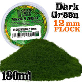 GSW Static Grass Flock 12mm - Dark Green - 180 ml GSW Hobby Green Stuff World 