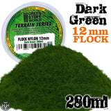 GSW Static Grass Flock 12mm - Dark Green - 280 ml GSW Hobby Green Stuff World