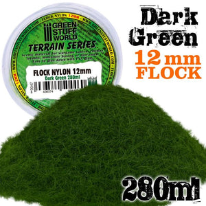 GSW Static Grass Flock 12mm - Grass Green - 280 ml GSW Hobby Green Stuff World 