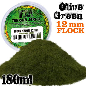 GSW Static Grass Flock 12mm - Olive Green - 180 ml GSW Hobby Green Stuff World 